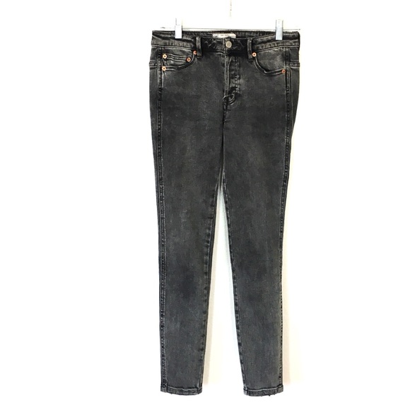 FREE PEOPLE Super Skinny Faded Black Jeans - Picture 1 of 13